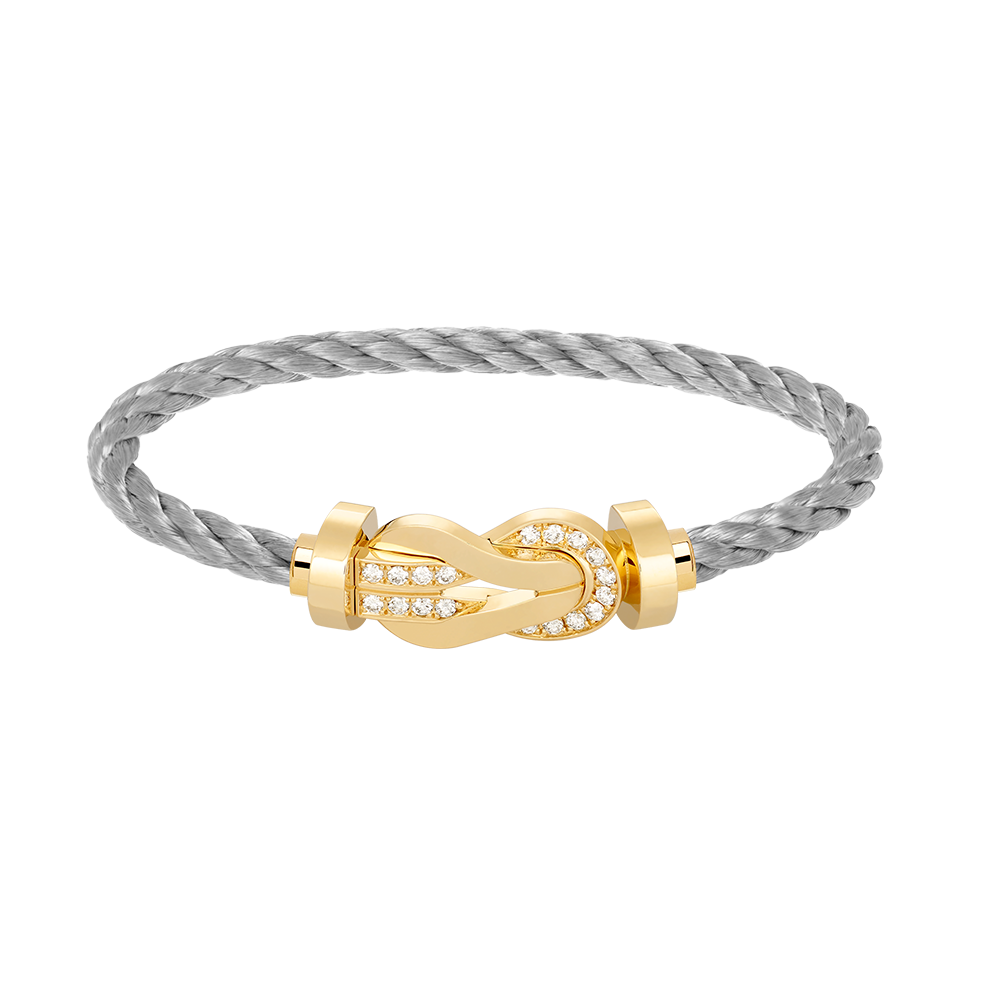 [Lunabriance]CHANCE LARGE 8 FIGURE BUCKLE HALF DIAMOND BRACELET GOLD