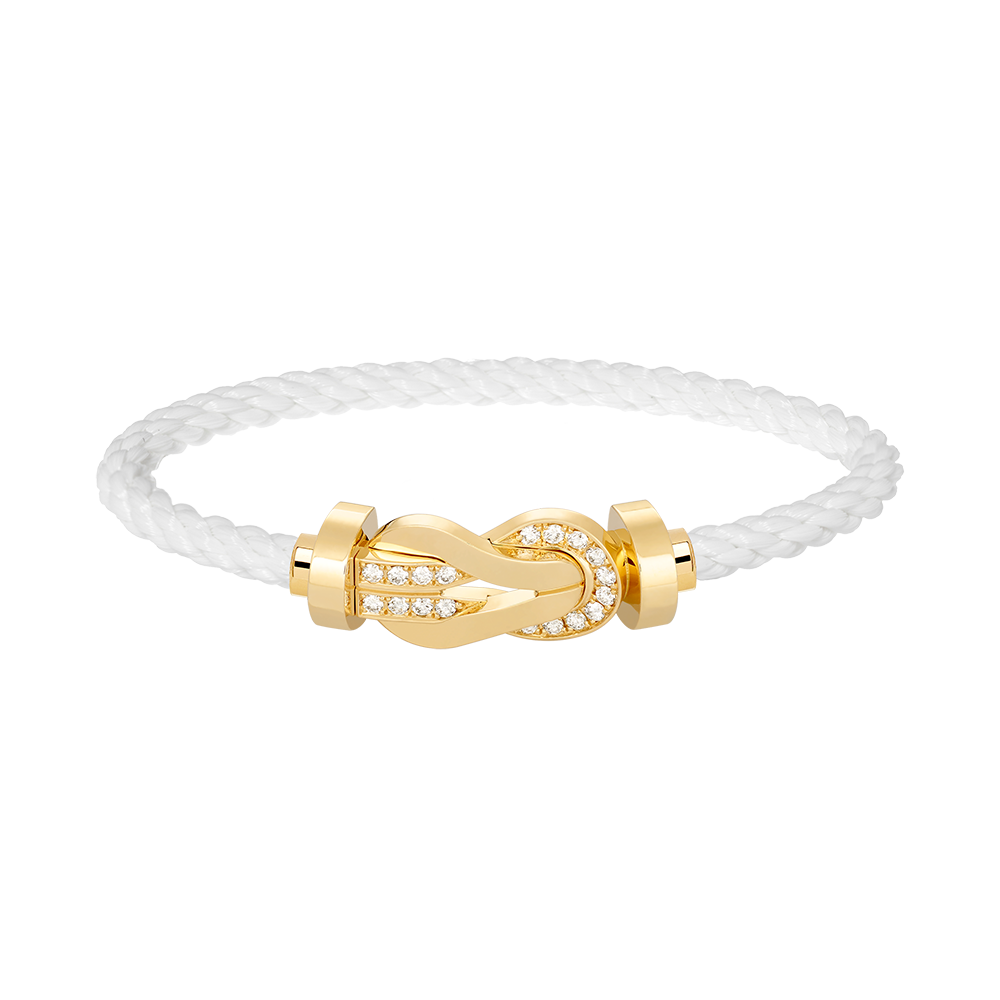 [Lunabriance]CHANCE LARGE 8 FIGURE BUCKLE HALF DIAMOND BRACELET GOLD