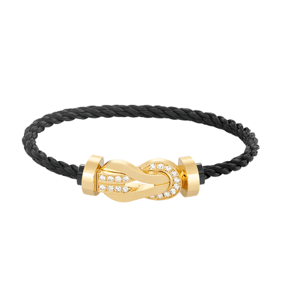 [Lunabriance]CHANCE LARGE 8 FIGURE BUCKLE HALF DIAMOND BRACELET GOLD