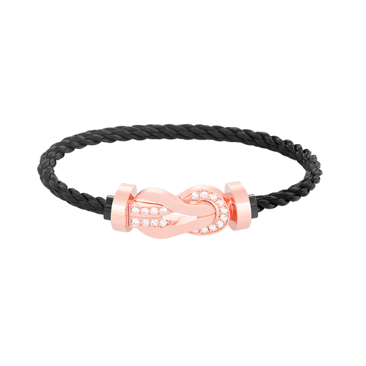 [Lunabriance]CHANCE LARGE 8 FIGURE BUCKLE HALF DIAMOND BRACELET ROSE GOLD
