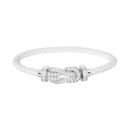 [Lunabriance]CHANCE LARGE 8 FIGURE BUCKLE FULL DIAMOND BRACELET SILVER