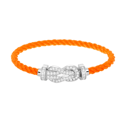 [Lunabriance]CHANCE LARGE 8 FIGURE BUCKLE FULL DIAMOND BRACELET SILVER
