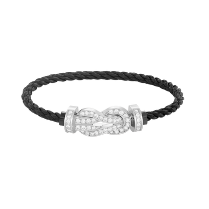 [Lunabriance]CHANCE LARGE 8 FIGURE BUCKLE FULL DIAMOND BRACELET SILVER