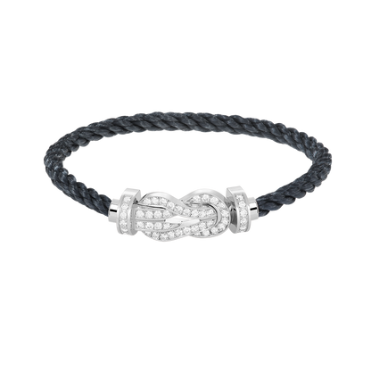 [Lunabriance]CHANCE LARGE 8 FIGURE BUCKLE FULL DIAMOND BRACELET SILVER