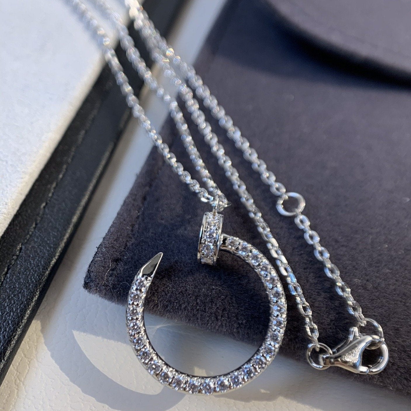 [Lunabriance]JUSTE NECKLACE SILVER DIAMONDS