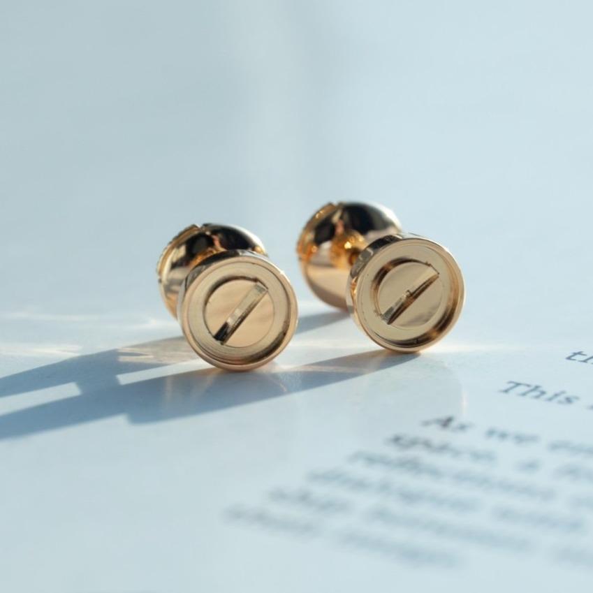 [Luna Brilliance]LOVE EARRINGS PINK GOLD 10MM