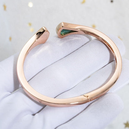 [Lunabriance]DREAM BRACELET OPEN MALACHITE PINK GOLD