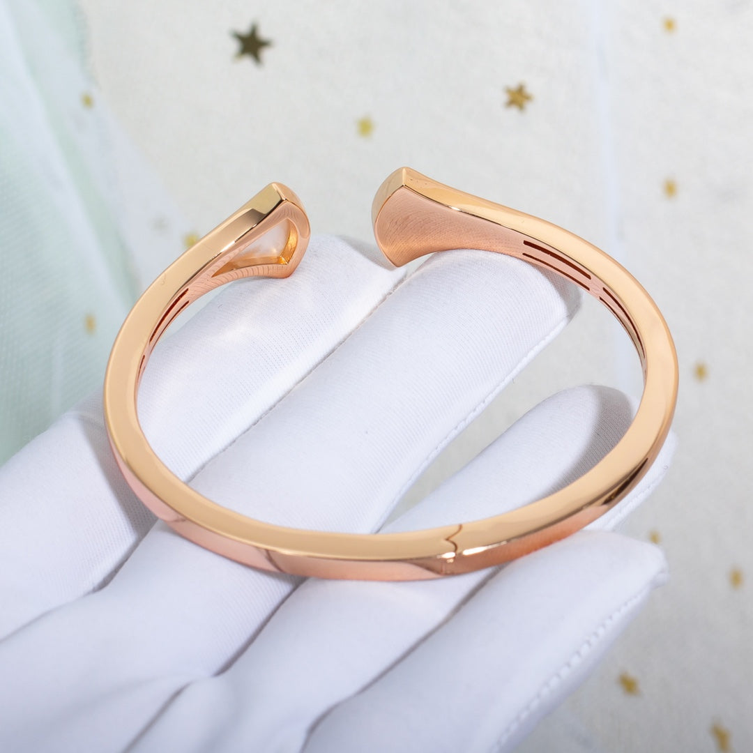 [Lunabriance]DREAM BRACELET OPEN PINK GOLD MOP DIAMOND