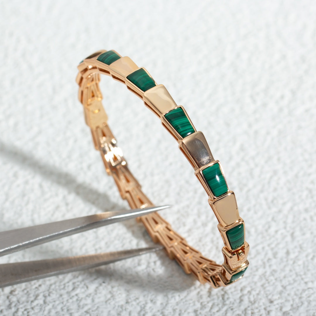 [Lunabriance]SERPENTI BRACELET PINK GOLD MALACHITE