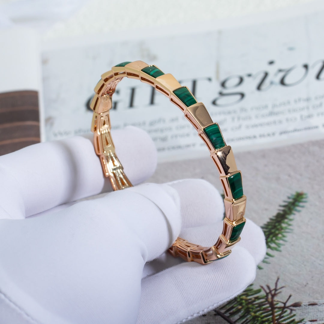 [Lunabriance]SERPENTI BRACELET PINK GOLD MALACHITE