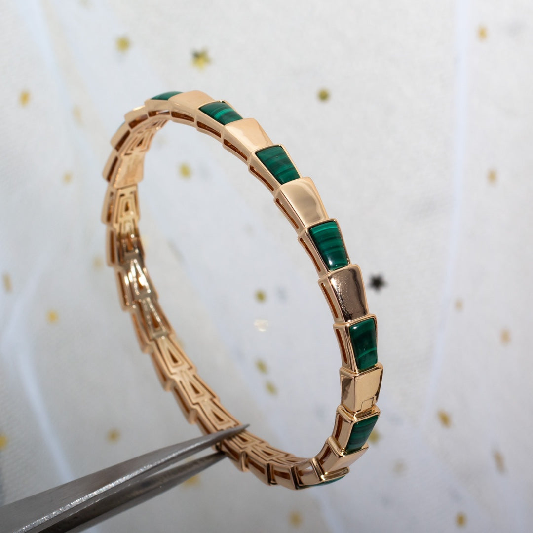 [Lunabriance]SERPENTI BRACELET PINK GOLD MALACHITE
