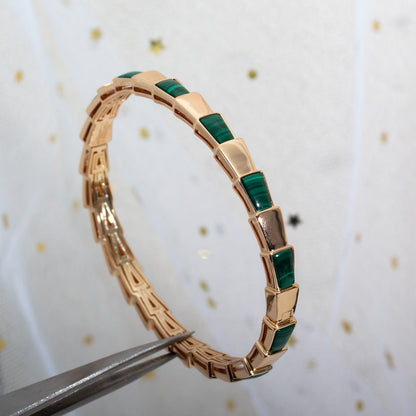 [Lunabriance]SERPENTI BRACELET PINK GOLD MALACHITE