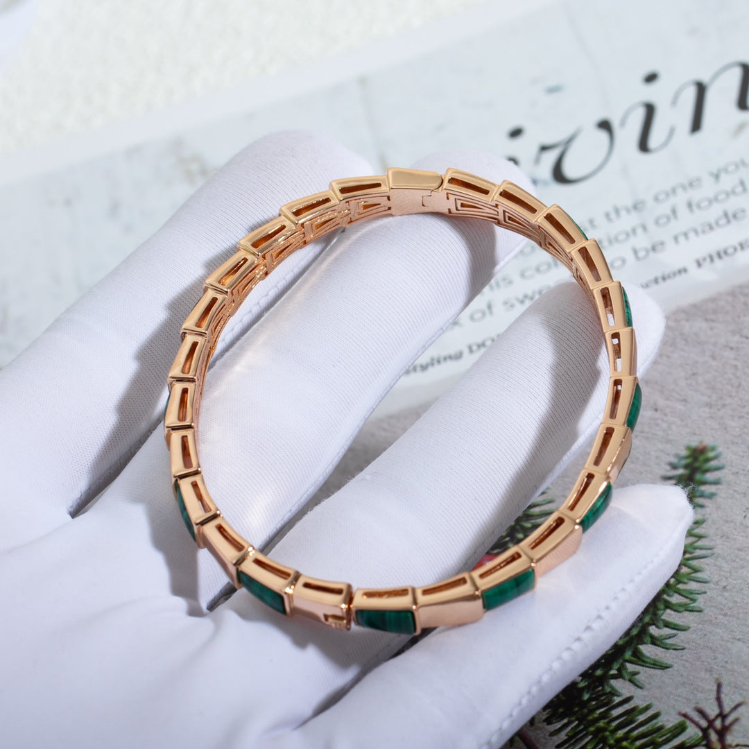 [Lunabriance]SERPENTI BRACELET PINK GOLD MALACHITE