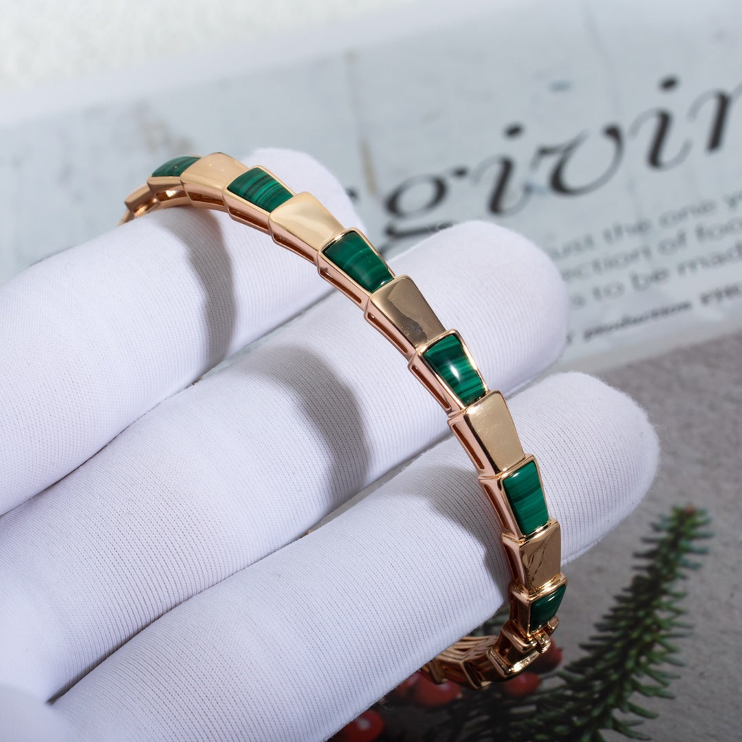 [Lunabriance]SERPENTI BRACELET PINK GOLD MALACHITE