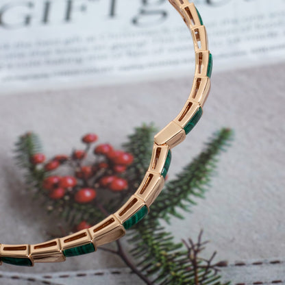 [Lunabriance]SERPENTI BRACELET PINK GOLD MALACHITE