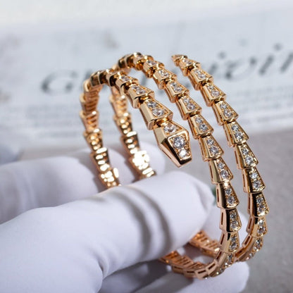 [Lunabriance]SERPENTI BRACELET PINK GOLD DIAMOND DOUBLE ROW