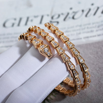 [Lunabriance]SERPENTI BRACELET PINK GOLD DIAMOND DOUBLE ROW