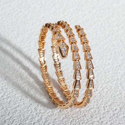 [Lunabriance]SERPENTI BRACELET PINK GOLD DIAMOND DOUBLE ROW
