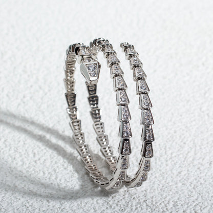 [Lunabriance]SERPENTI BRACELET SILVER DIAMOND DOUBLE ROW