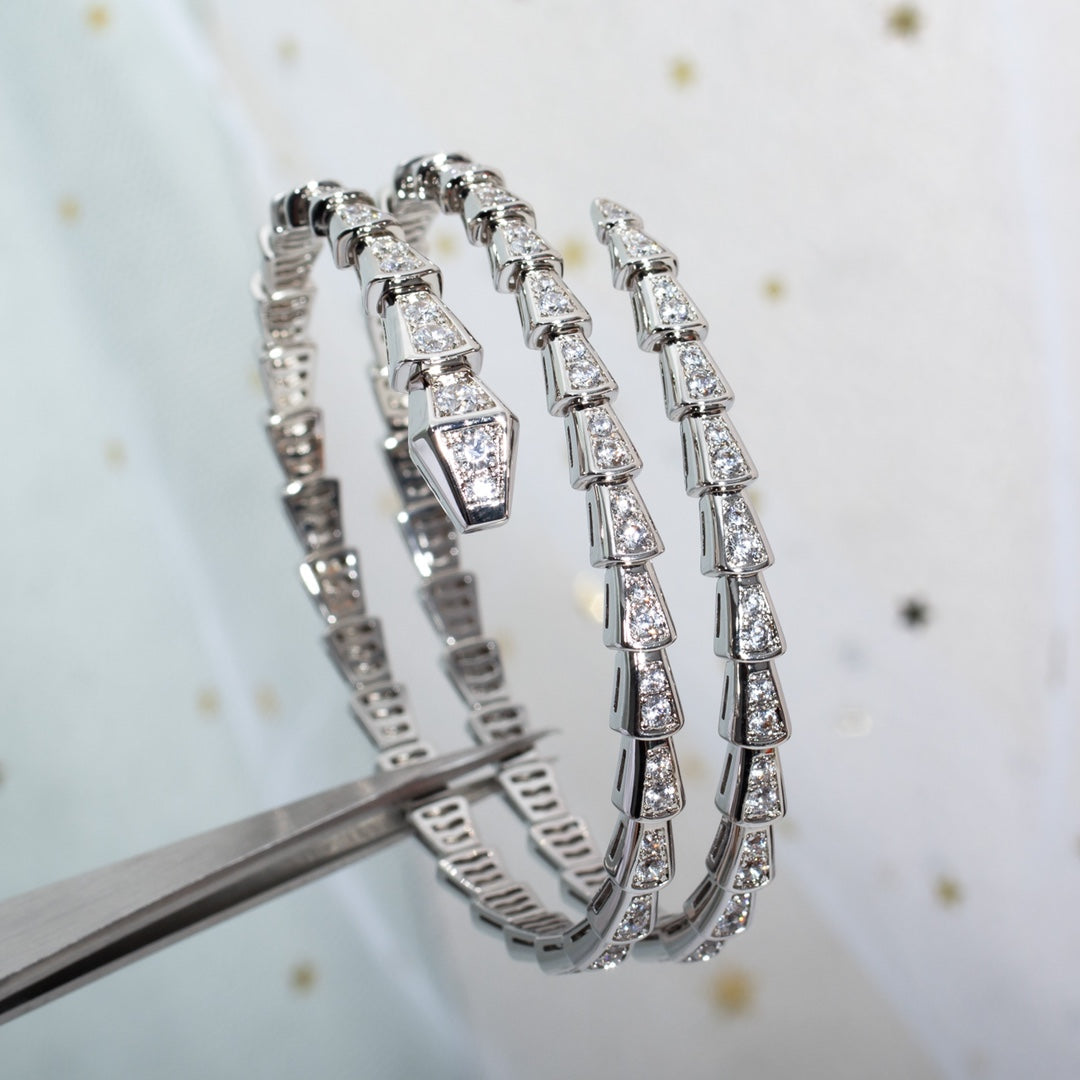 [Lunabriance]SERPENTI BRACELET SILVER DIAMOND DOUBLE ROW