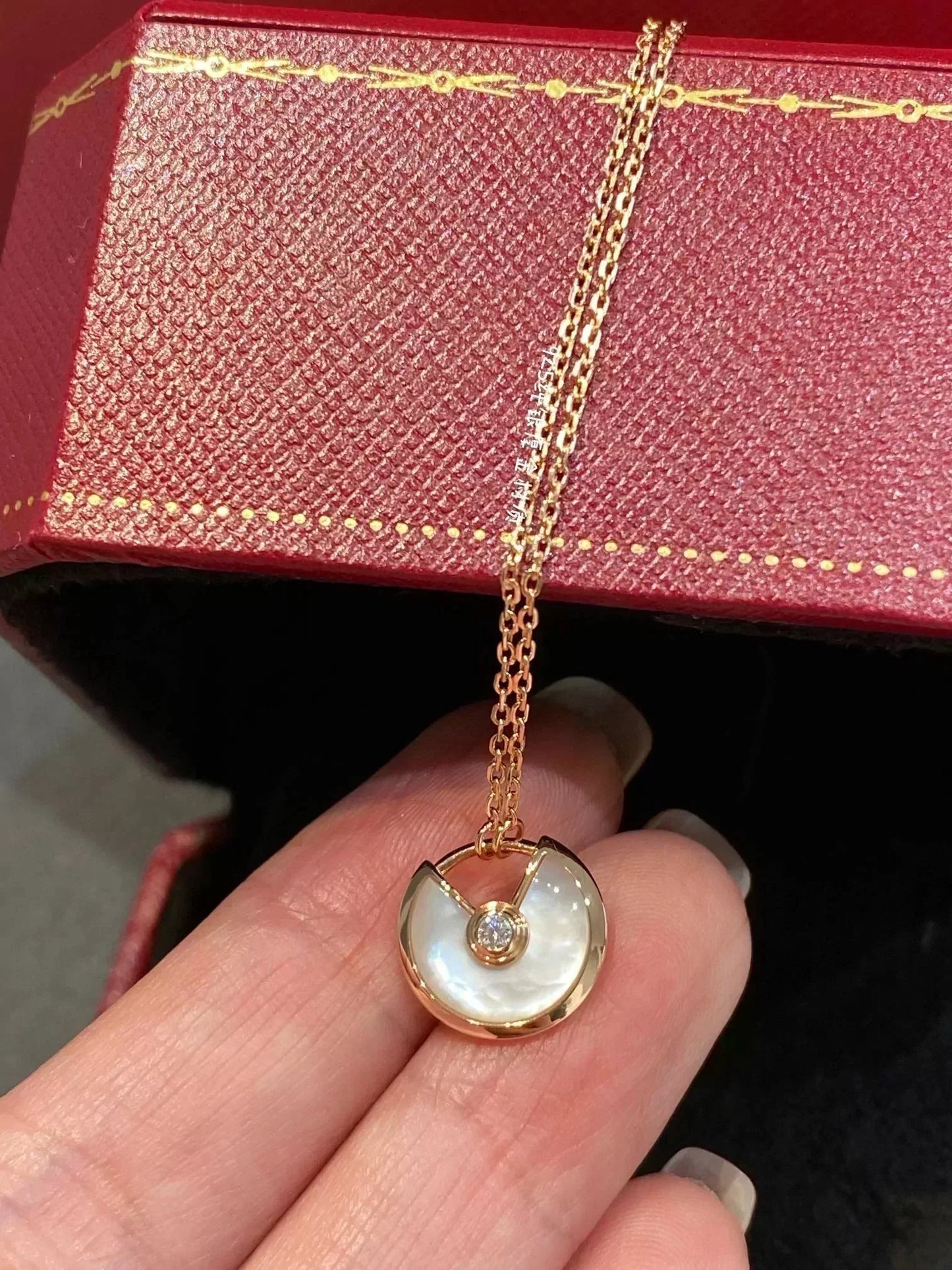 [Lunabriance]AMULETTE ROSE GOLD MOP NECKLACE