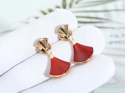 [Lunabriance]DREAM Carnelian PINK GOLD EARRINGS