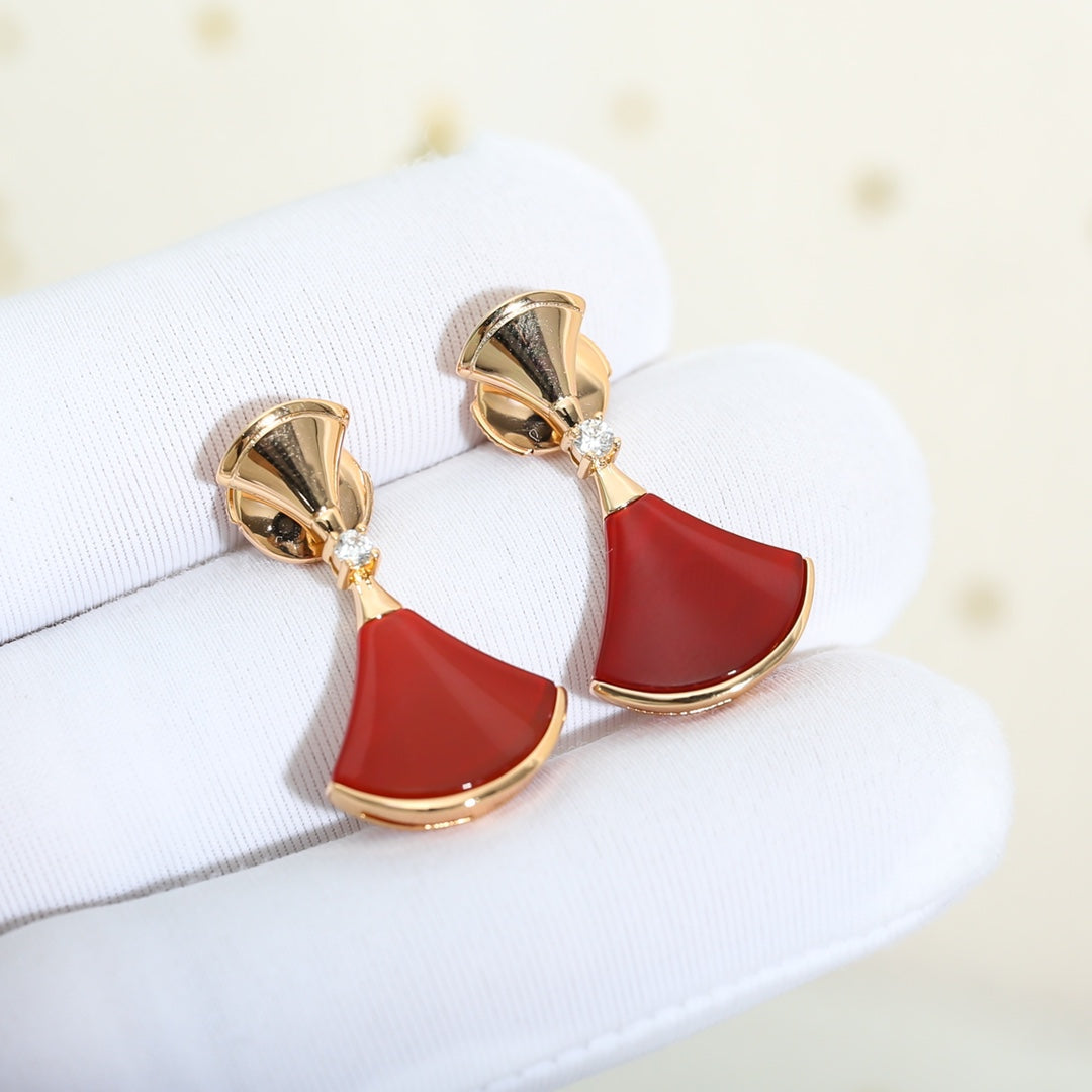 [Lunabriance]DREAM Carnelian PINK GOLD EARRINGS
