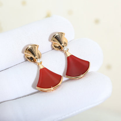 [Lunabriance]DREAM Carnelian PINK GOLD EARRINGS
