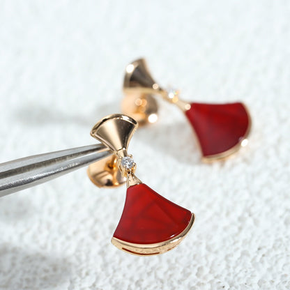 [Lunabriance]DREAM Carnelian PINK GOLD EARRINGS