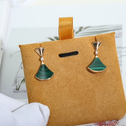 [Lunabriance]DREAM MALACHITE PINK GOLD EARRINGS