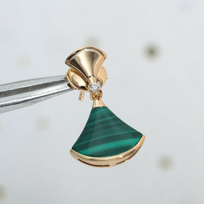 [Lunabriance]DREAM MALACHITE PINK GOLD EARRINGS