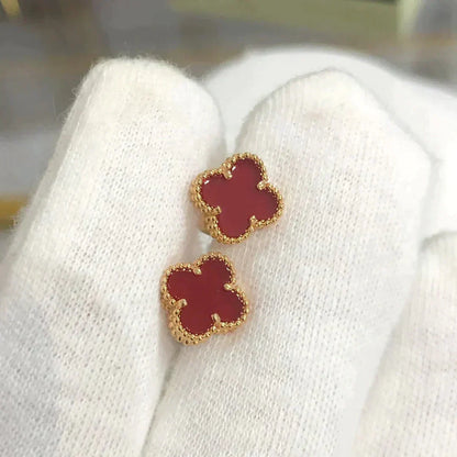 [Lunabriance]CLOVER MINI 9.5MM CARNELIAN EARRINGS