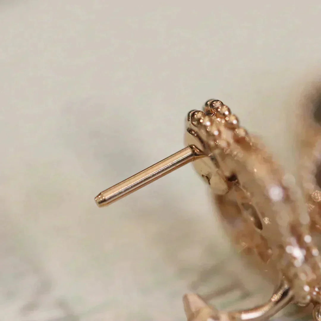 [Lunabriance]CLOVER MEDIUM 1 MOTIFS FUll DIAMOND EARRINGS