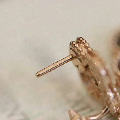 [Lunabriance]CLOVER MEDIUM 1 MOTIFS FUll DIAMOND EARRINGS