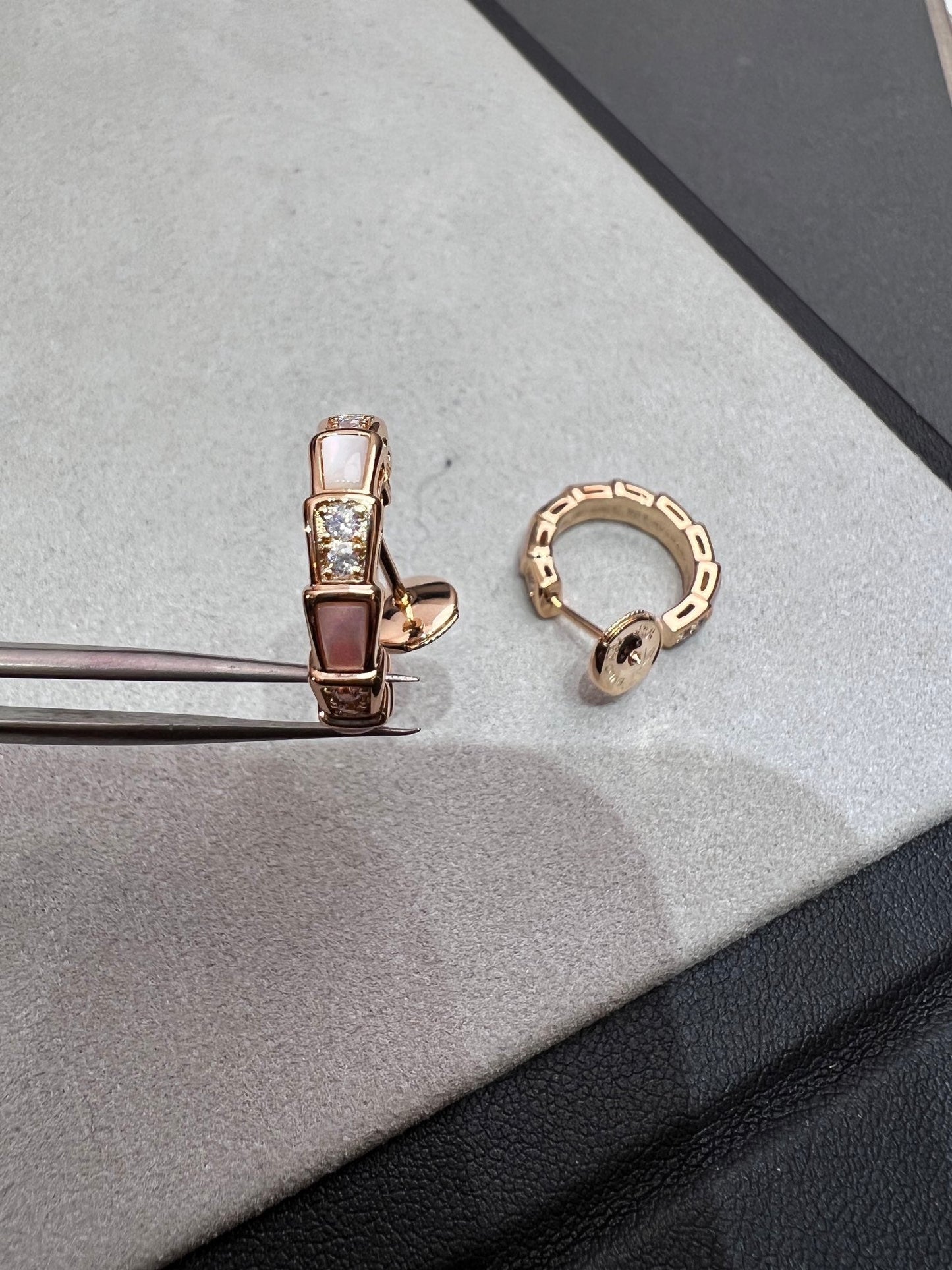 [Lunabriance]SERPENTI MOP PINK GOLD EARRINGS