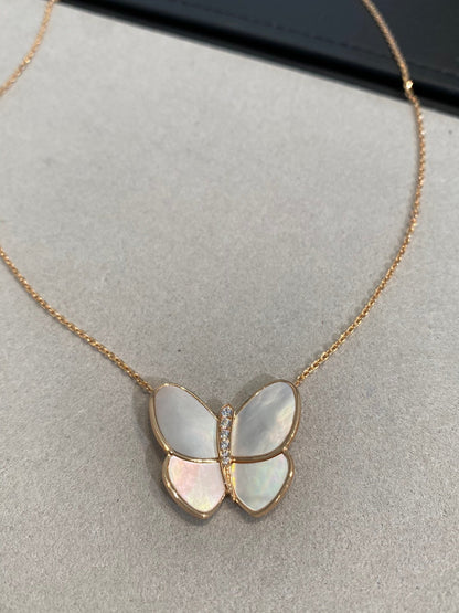 [Lunabriance]BUTTERFLY GOLD MOP DIAMOND NECKLACE
