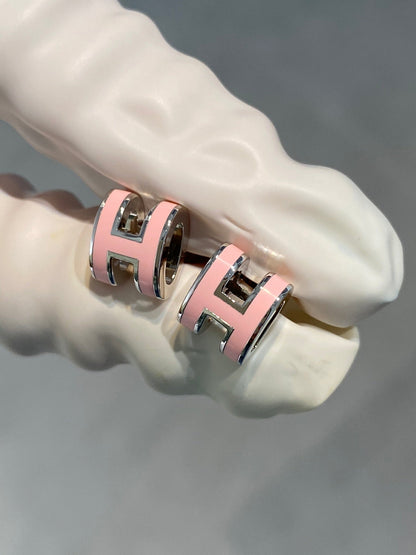 [Lunabriance]MINI POP H SILVER EARRINGS PINK