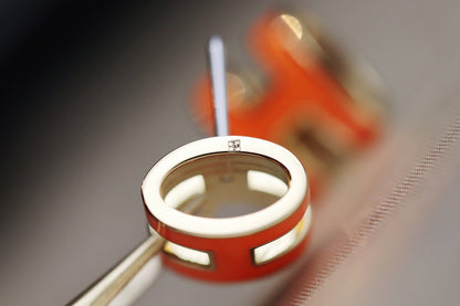 [Lunabriance]MINI POP H EARRINGS ORANGE