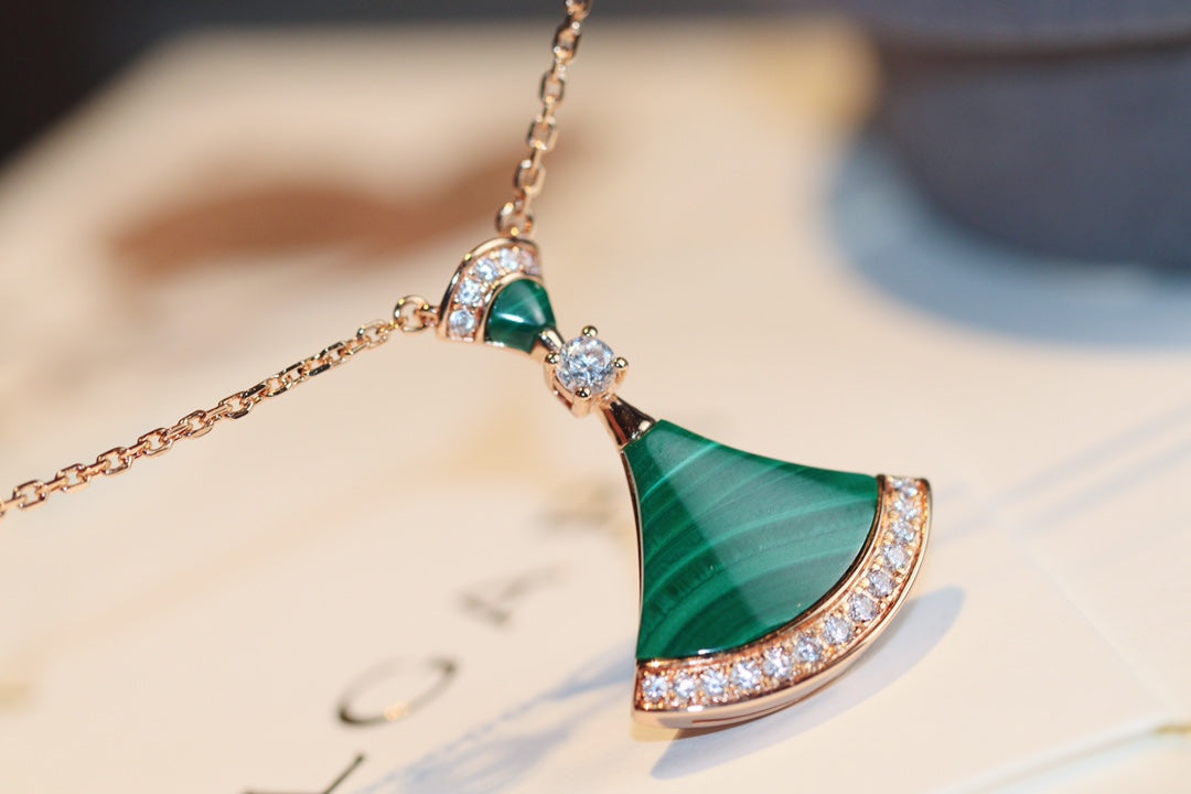 [Lunabriance]DREAM NECKLACE MALACHITE DIAMOND