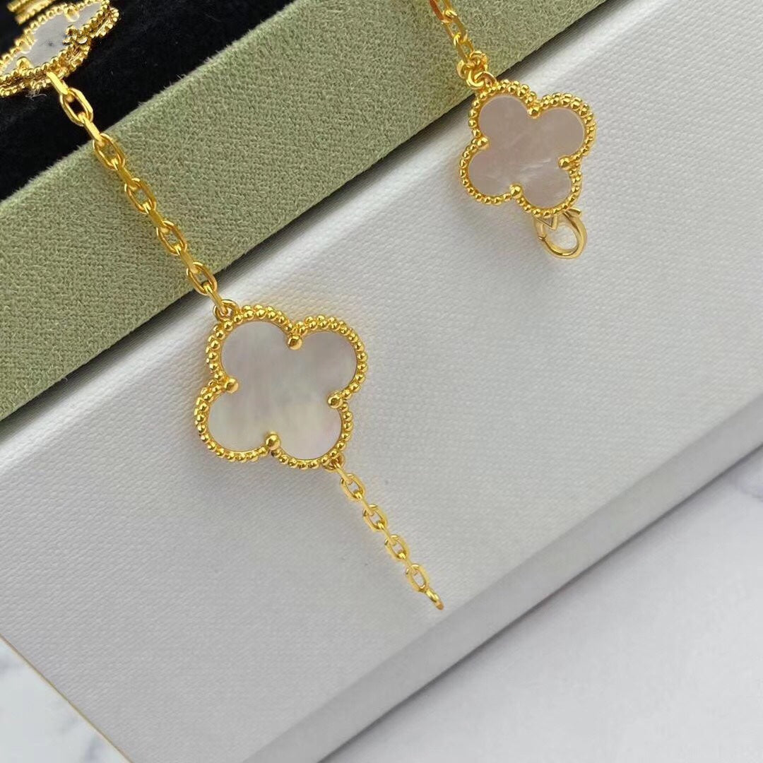 [Lunabriance]MAGIC CLOVER MOP GOLD BRACELET 5 MOTIFS