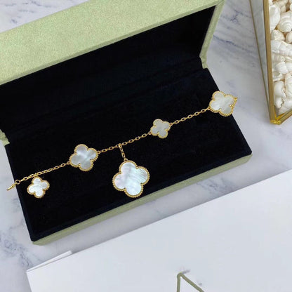 [Lunabriance]MAGIC CLOVER MOP GOLD BRACELET 5 MOTIFS