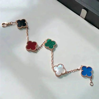[Lunabriance]CLOVER 5 MOTIFS MULTICOLOR  BRACELET