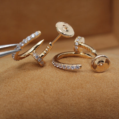 [Lunabriance]JUSTE EARRINGS 12.75MM PINK GOLD DIAMOND