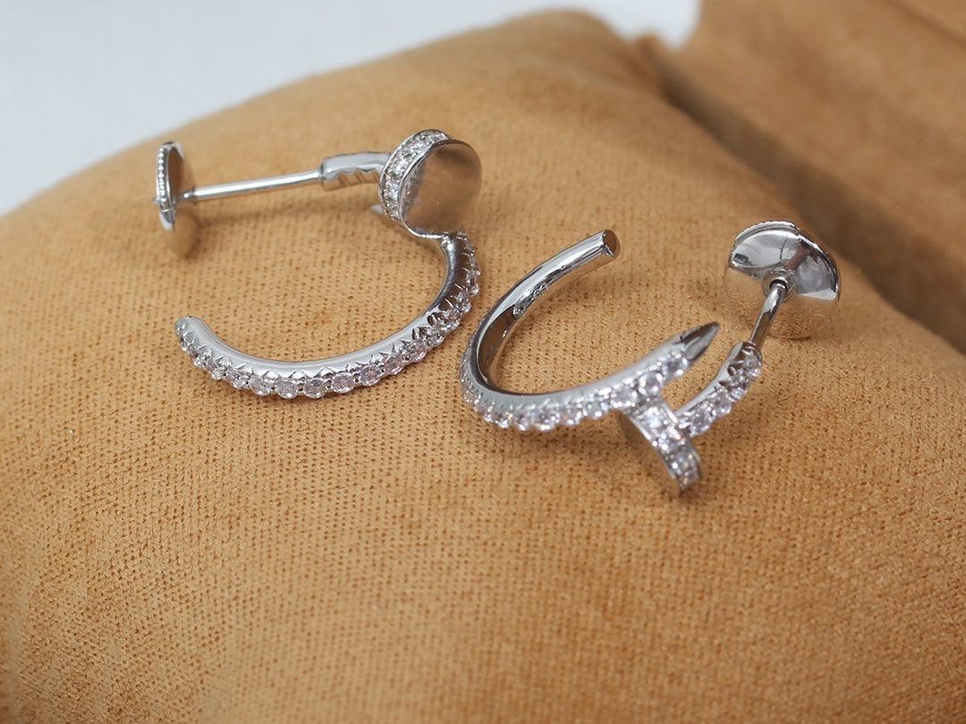 [Lunabriance]JUSTE EARRINGS 12.75MM SILVER DIAMOND