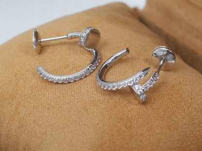 [Lunabriance]JUSTE EARRINGS 12.75MM SILVER DIAMOND