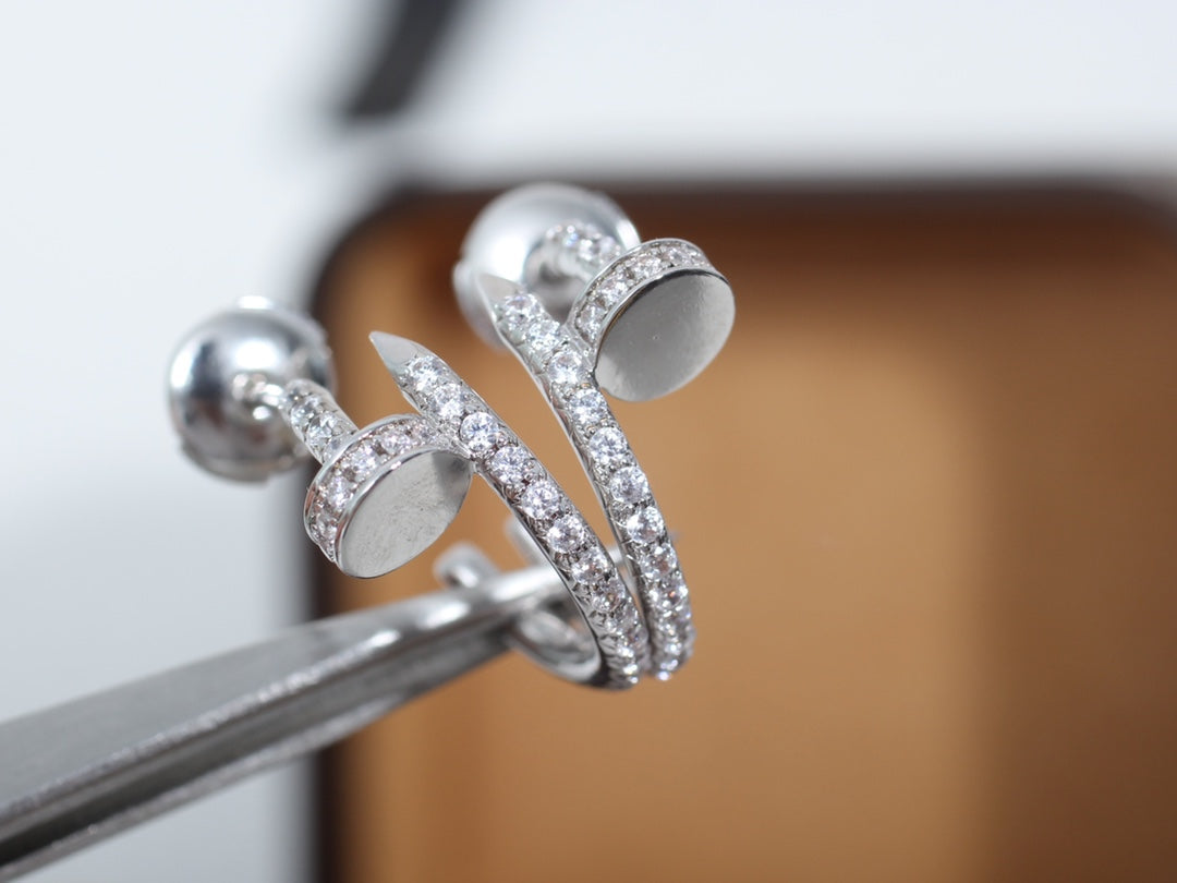 [Lunabriance]JUSTE EARRINGS 12.75MM SILVER DIAMOND