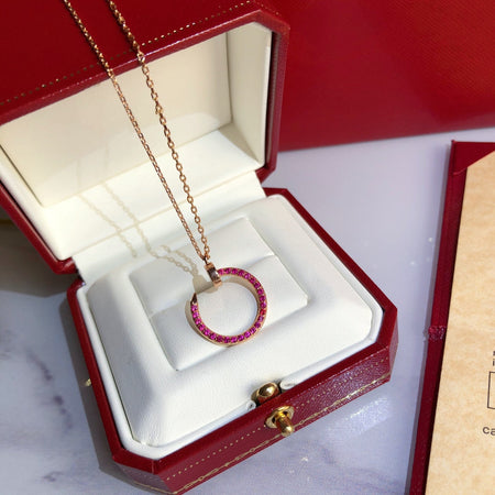 [Luna Brilliance]JUSTE NECKLACE GOLD RED DIAMONDS