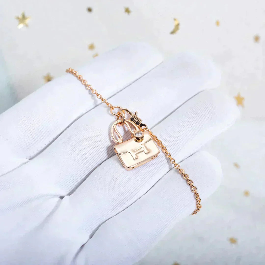 [Lunabriance]AMULETTE PEDANT ROSE GOLD NECKLACE