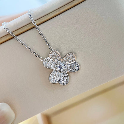 [Lunabriance]CLOVER DIAMOND NECKLACE SILVER