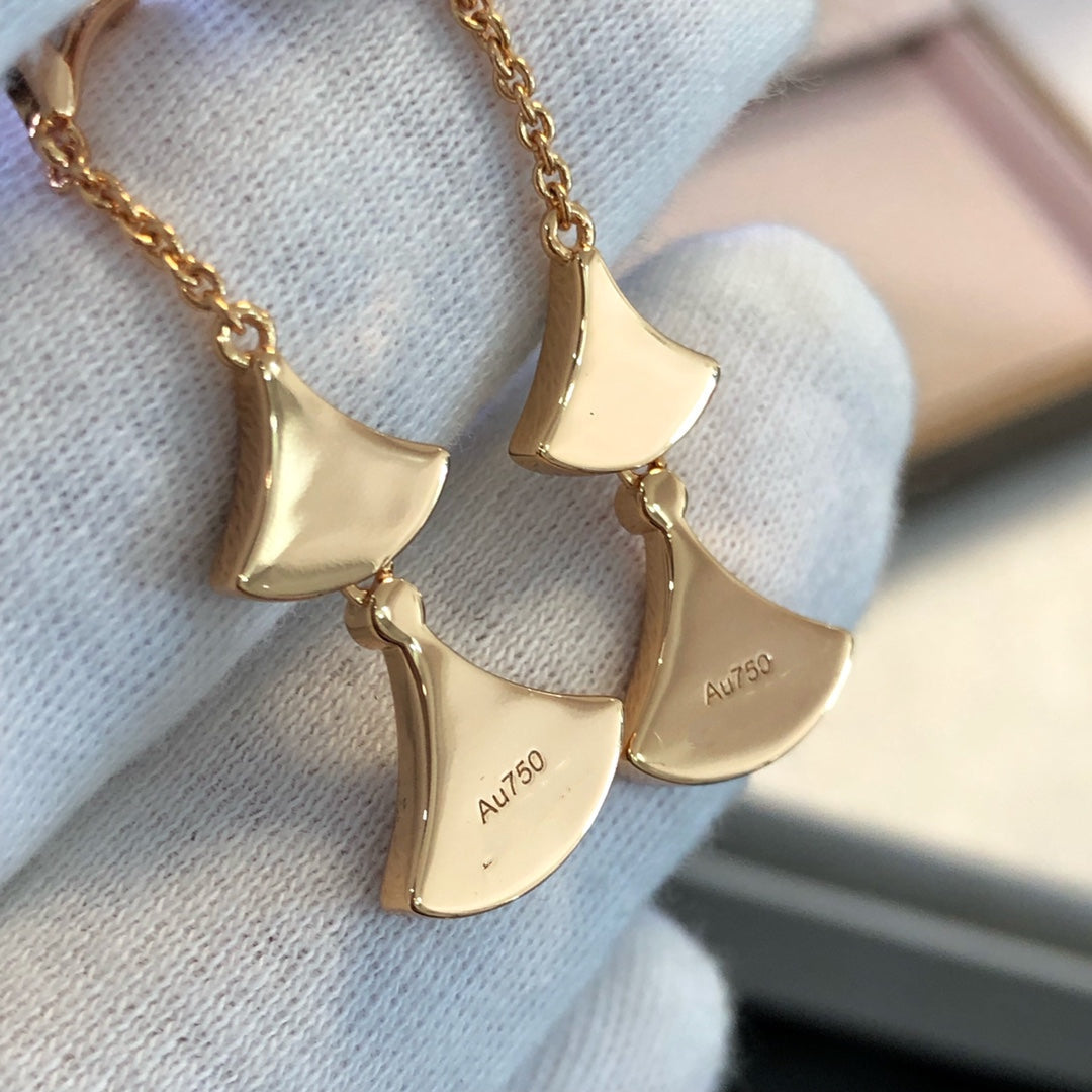 [Lunabriance]DREAM EARRINGS 3 MOTIFS MALACHITE MOP PINK GOLD